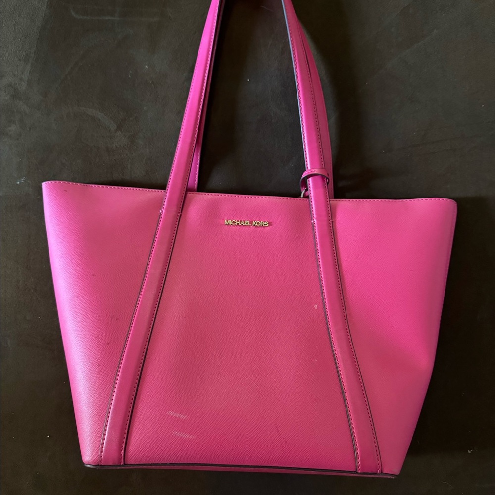 Michael Kors Pink Structured Tote Bag